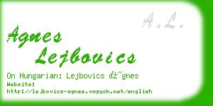 agnes lejbovics business card